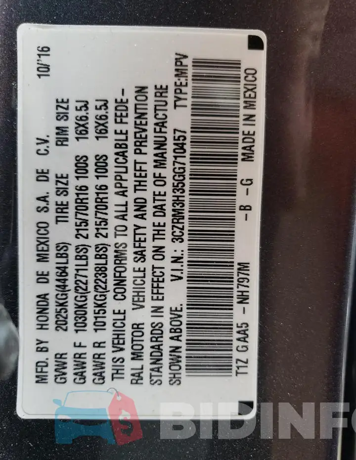 3CZRM3H35GG710457 Photo# 13