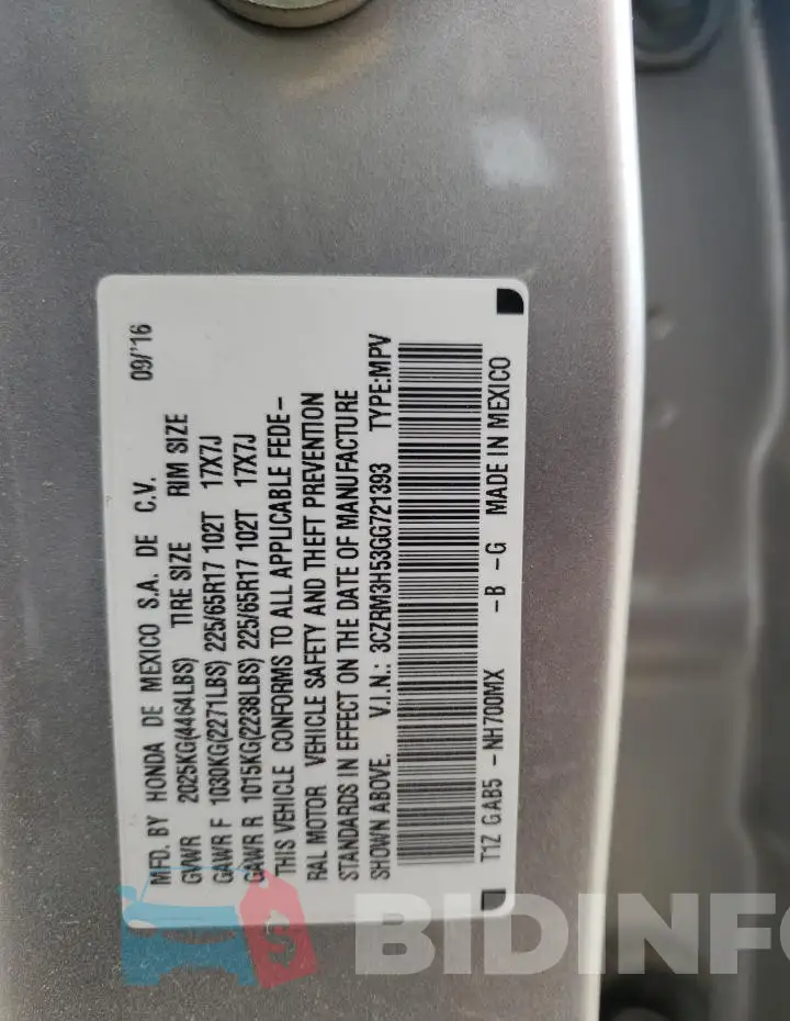 3CZRM3H53GG721393 Photo# 12