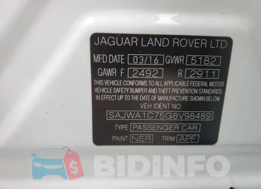 SAJWA1C75G8V98489 Photo# 12