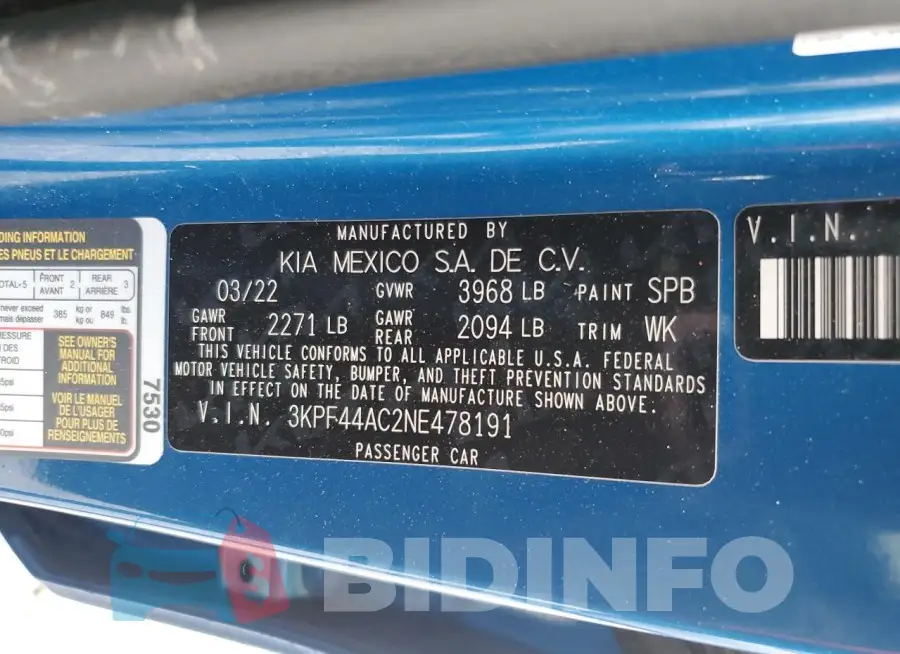3KPF44AC2NE478191 Photo# 13