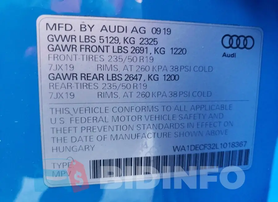 WA1DECF32L1018367 Photo# 13