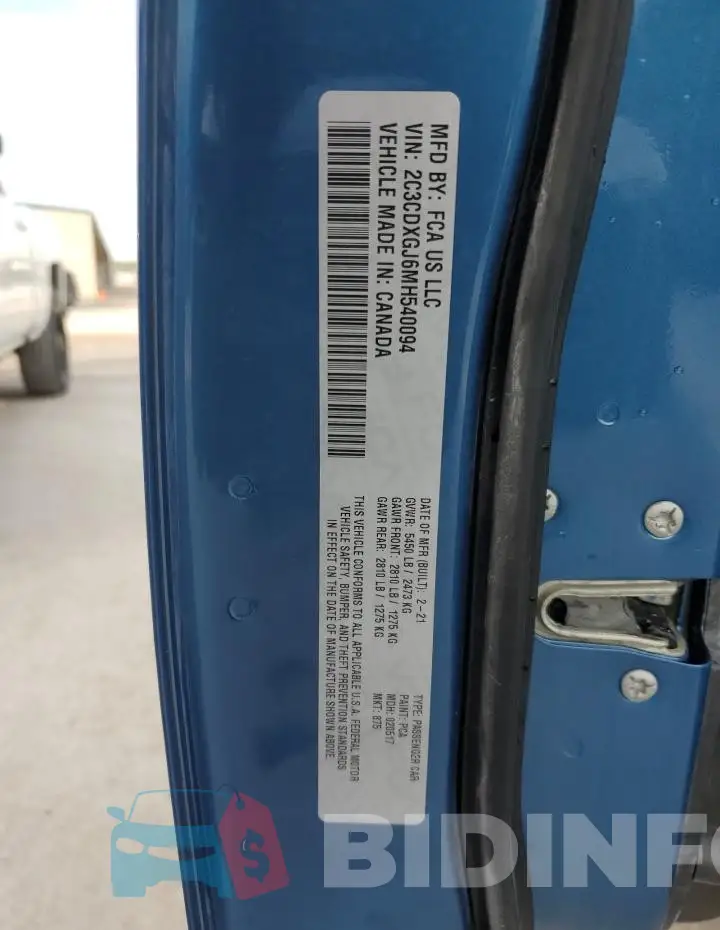 2C3CDXGJ6MH540094 Photo# 12