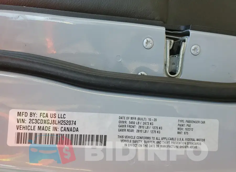2C3CDXGJ8LH252074 Photo# 12
