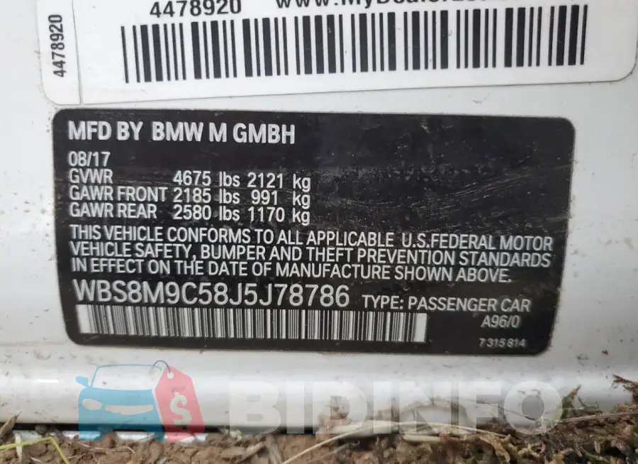 WBS8M9C58J5J78786 Photo# 13