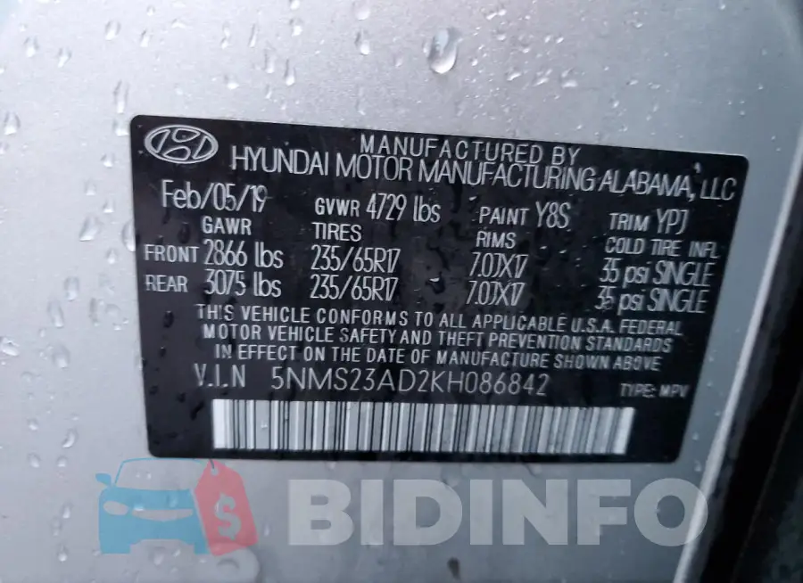 5NMS23AD2KH086842 Photo# 14