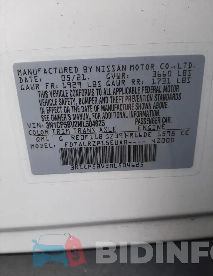3N1CP5BV2ML504625 Photo# 13