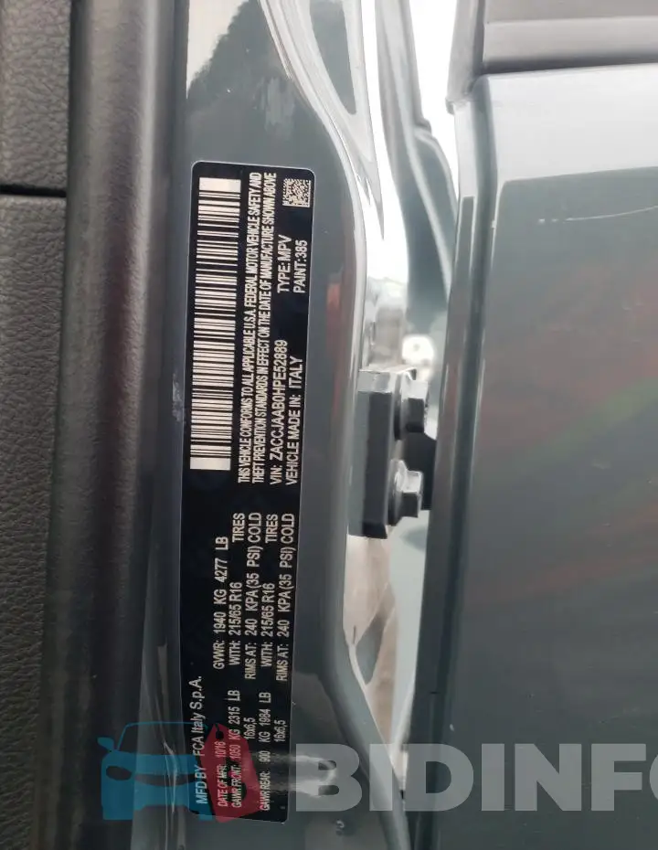 ZACCJAAB0HPE52889 Photo# 12