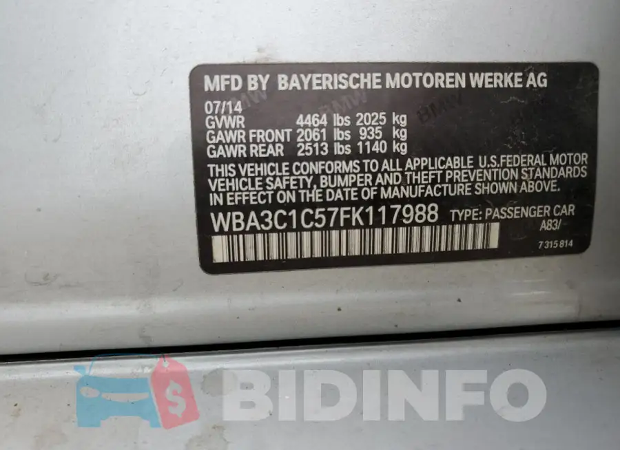 WBA3C1C57FK117988 Photo# 12