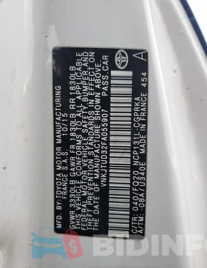 VNKJTUD32FA055907 Photo# 12