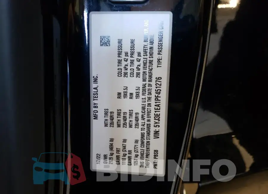 5YJ3E1EA1PF451276 Photo# 13