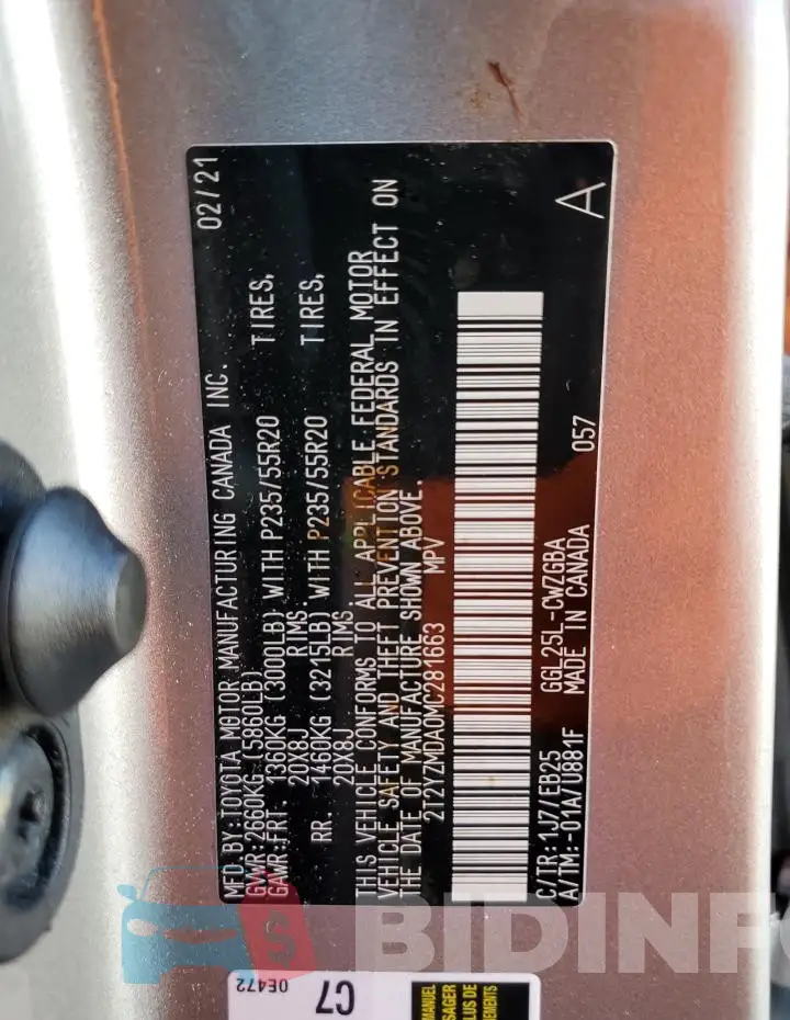 2T2YZMDA0MC281663 Photo# 13