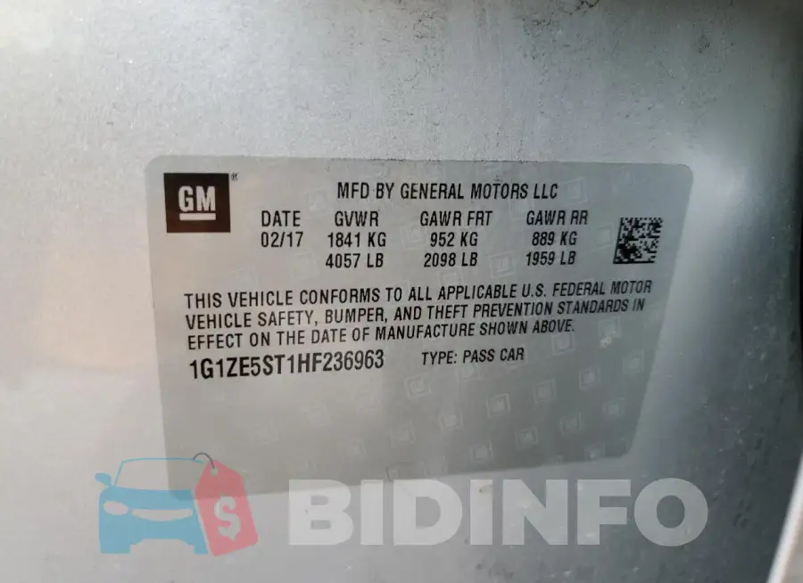 1G1ZE5ST1HF236963 Photo# 12