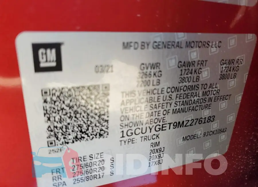 1GCUYGET9MZ276183 Photo# 12
