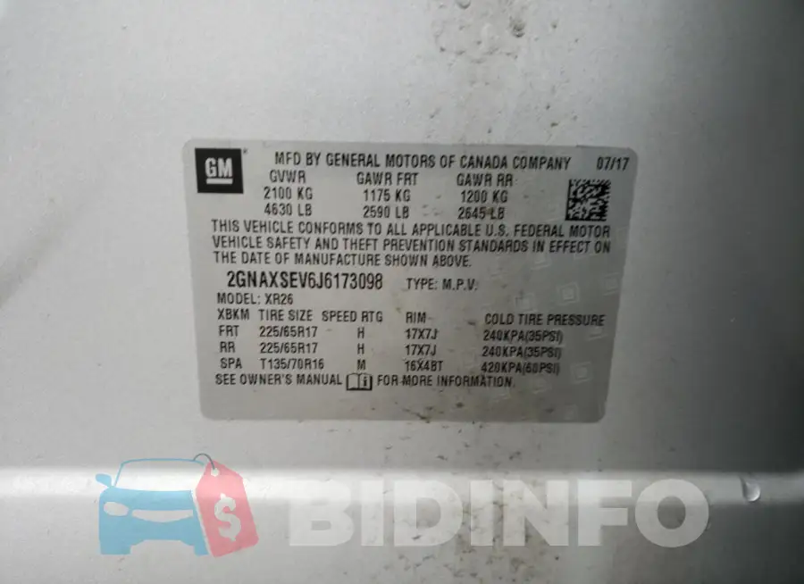2GNAXSEV6J6173098 Photo# 13