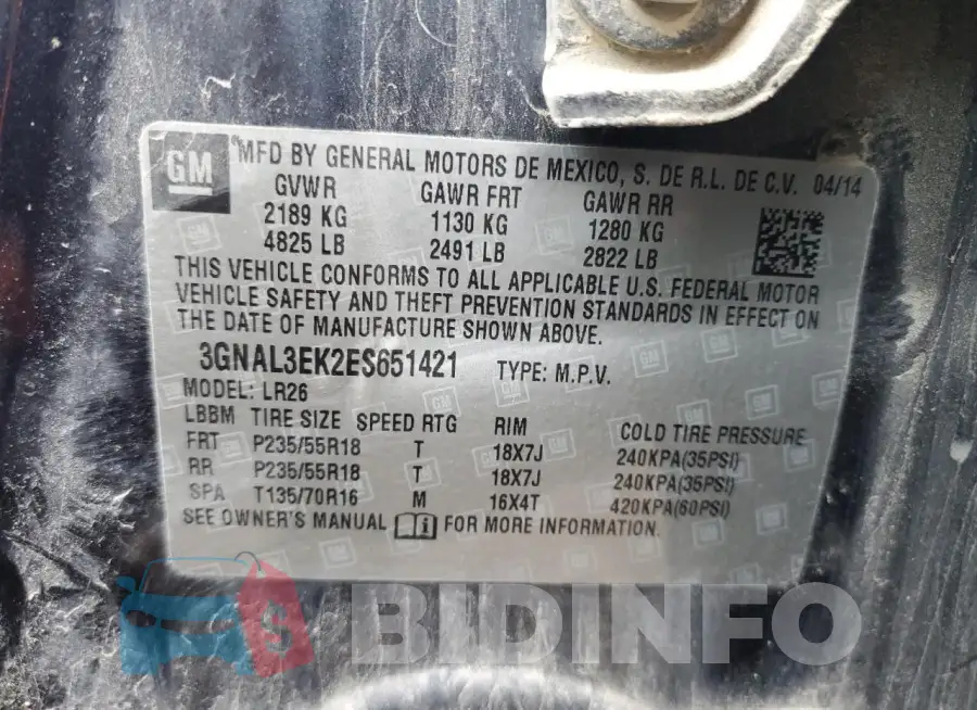 3GNAL3EK2ES651421 Photo# 12