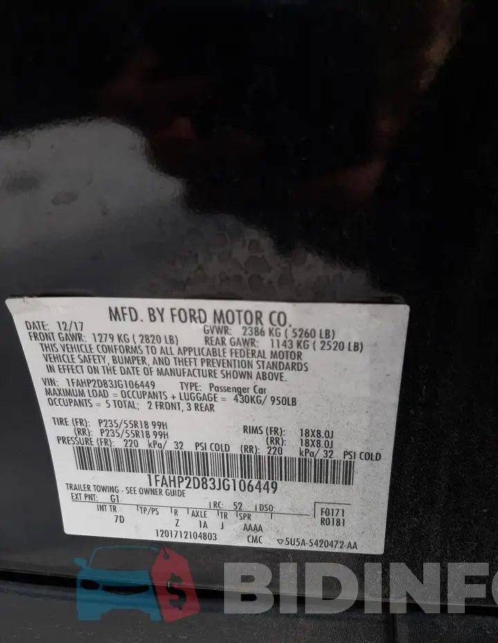 1FAHP2D83JG106449 Photo# 12