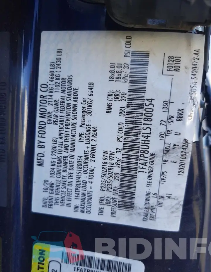 1FATP8UH4L5180054 Photo# 13
