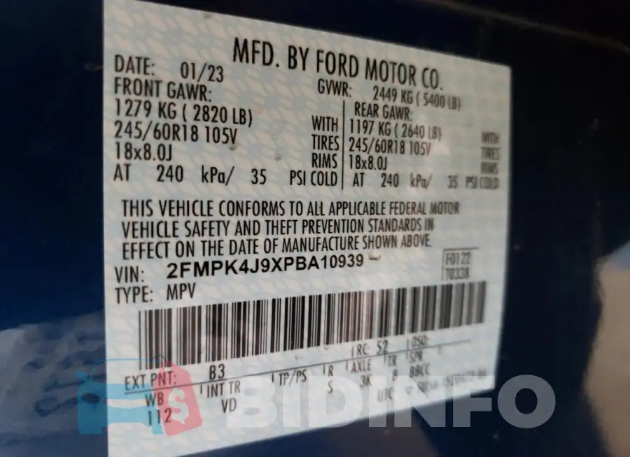 2FMPK4J9XPBA10939 Photo# 14