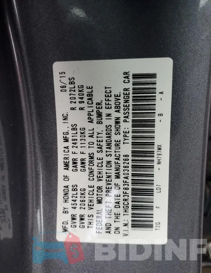 1HGCR3F83FA036268 Photo# 12