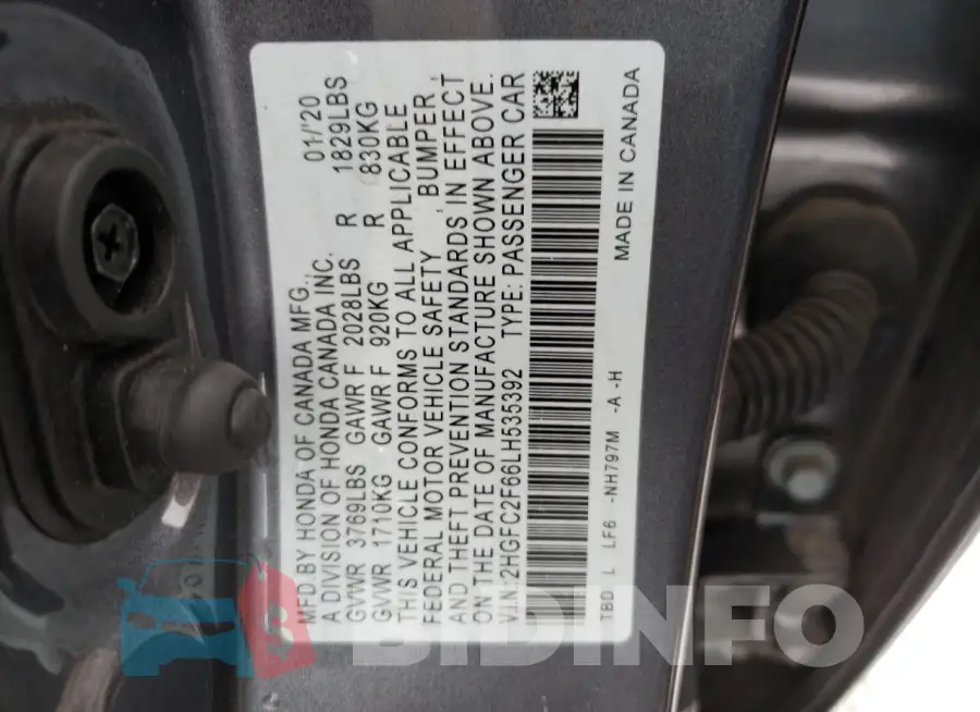 2HGFC2F66LH535392 Photo# 12