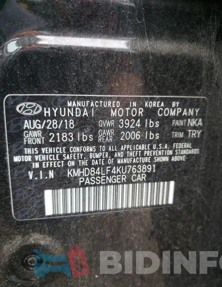 KMHD84LF4KU763891 Photo# 12