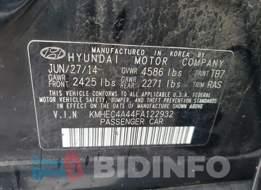 KMHEC4A44FA122932 Photo# 12