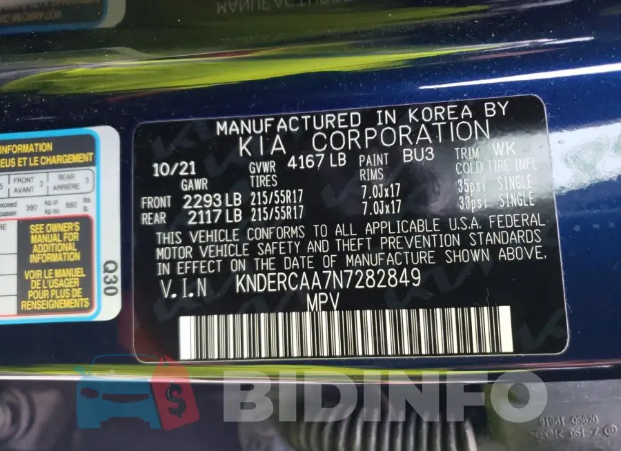 KNDERCAA7N7282849 Photo# 13