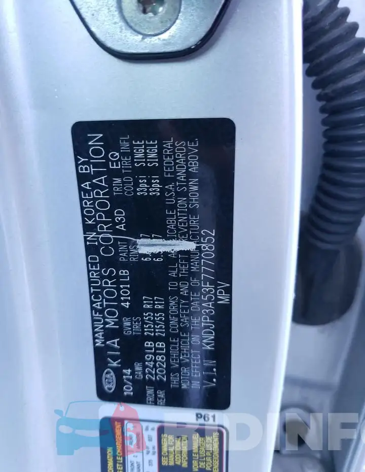 KNDJP3A53F7770852 Photo# 12