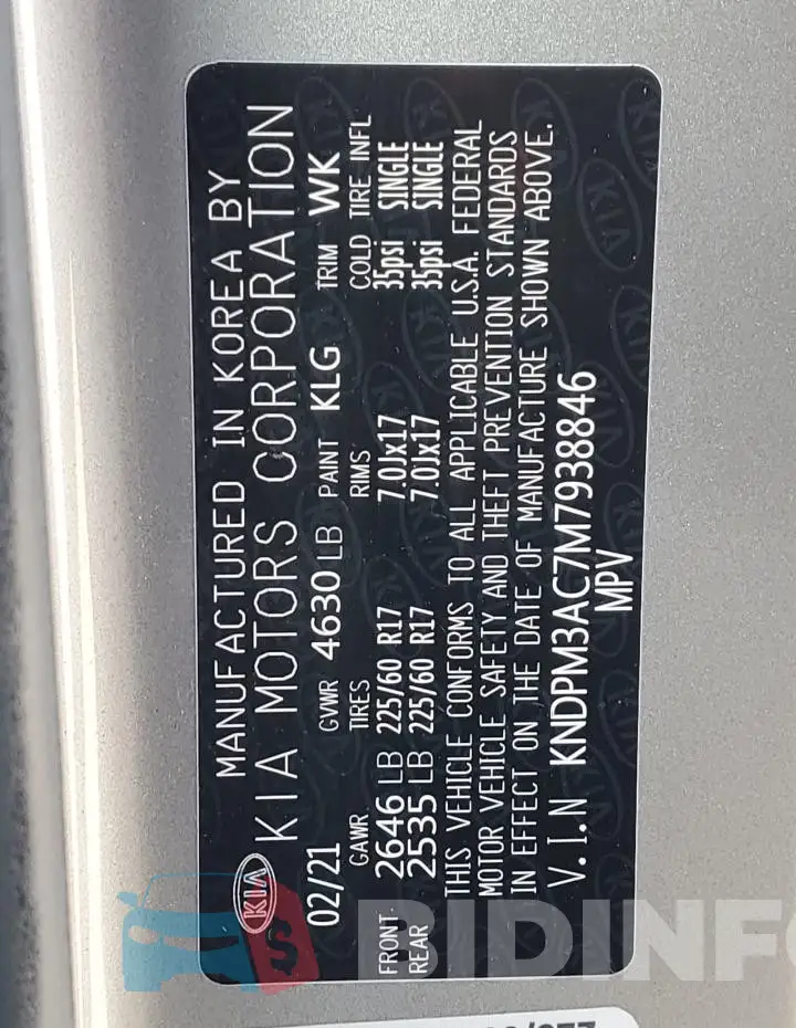 KNDPM3AC7M7938846 Photo# 13