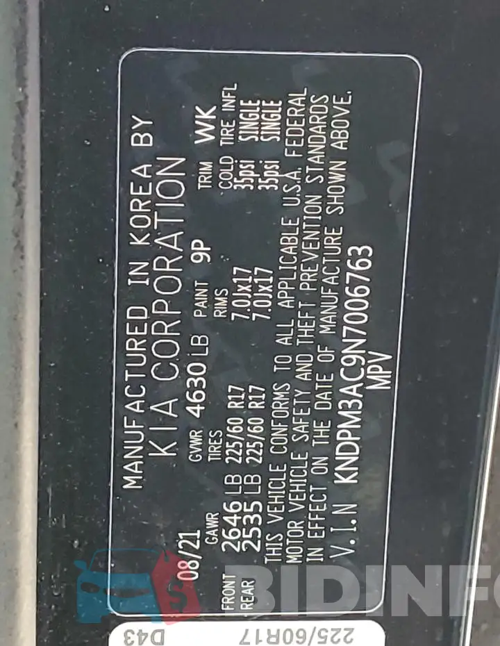 KNDPM3AC9N7006763 Photo# 13