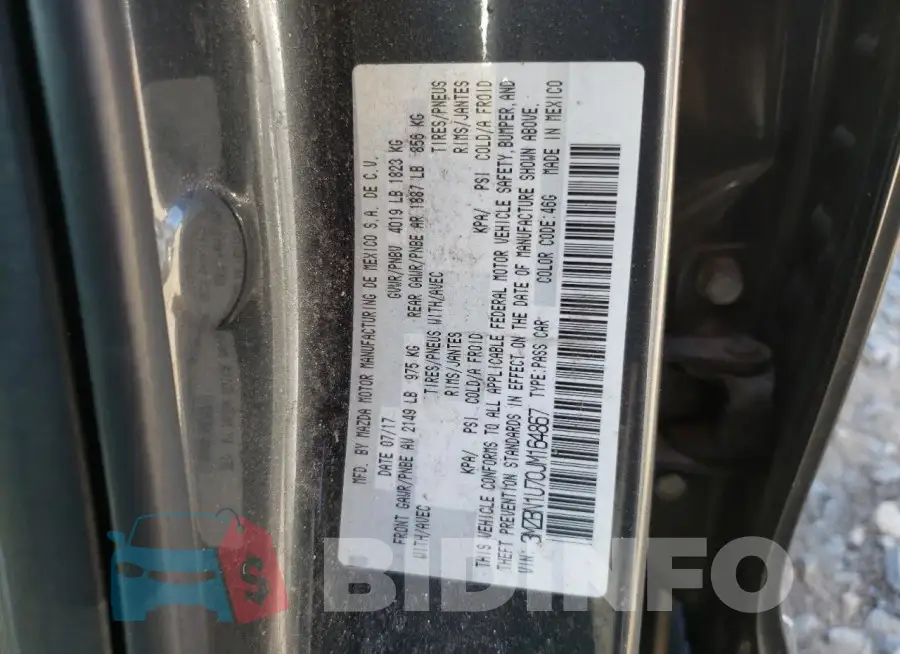 3MZBN1U70JM164867 Photo# 12