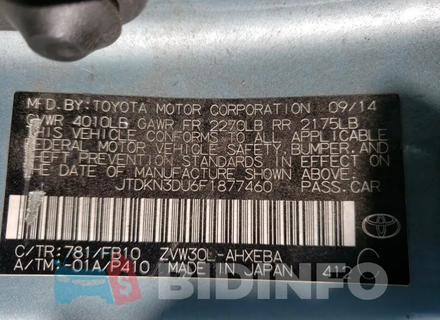 JTDKN3DU6F1877460 Photo# 10