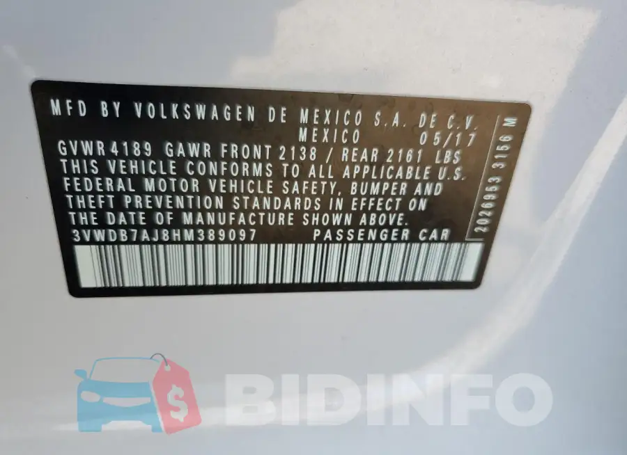 3VWDB7AJ8HM389097 Photo# 13