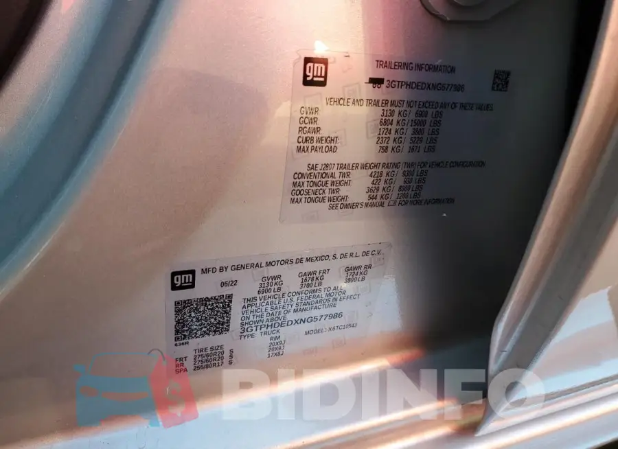 3GTPHDEDXNG577986 Photo# 12