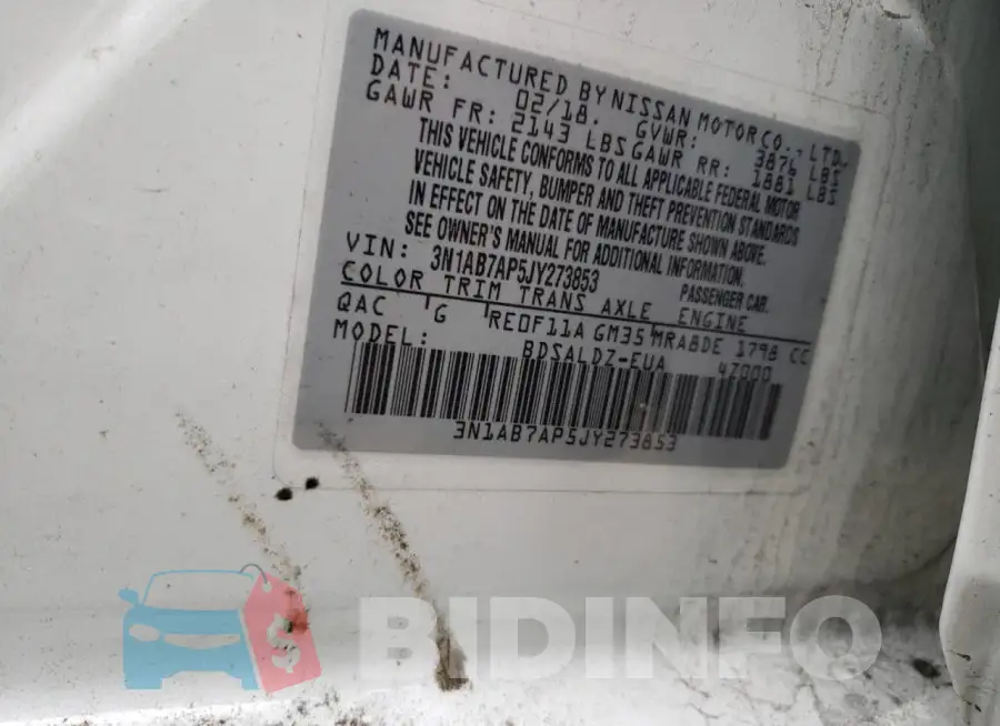 3N1AB7AP5JY273853 Photo# 12