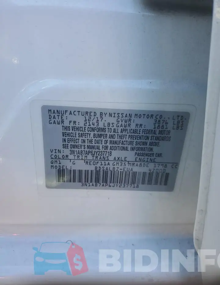 3N1AB7AP6JY237718 Photo# 13