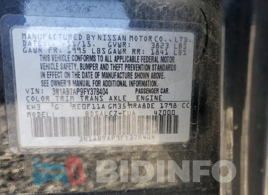 3N1AB7AP9FY378404 Photo# 12
