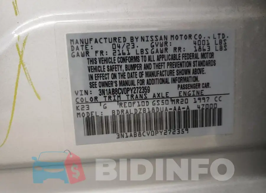 3N1AB8CV0PY272359 Photo# 13