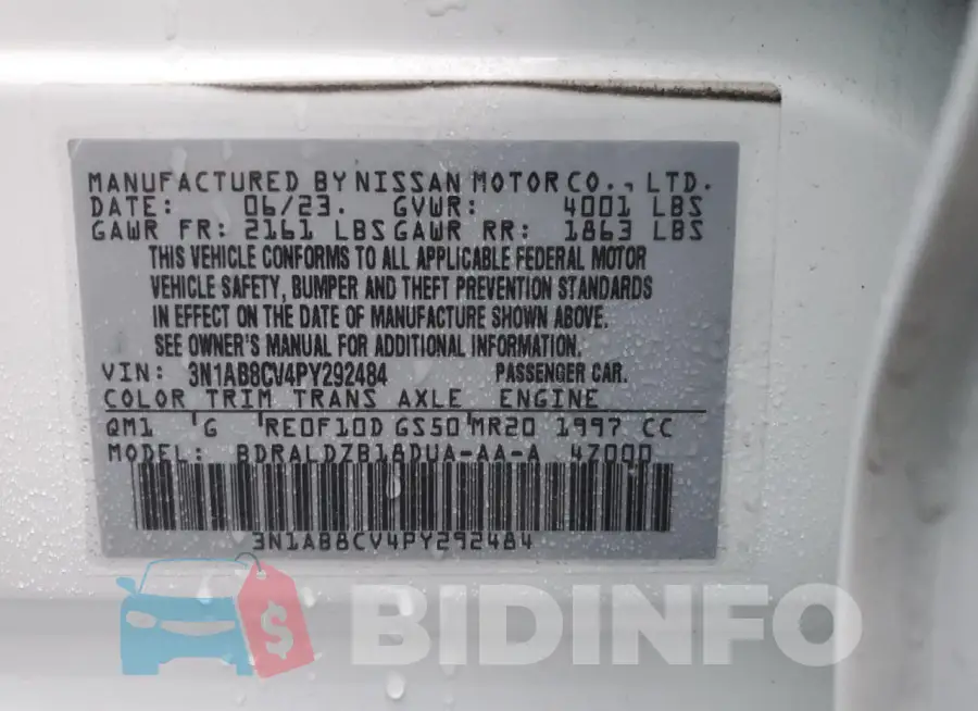 3N1AB8CV4PY292484 Photo# 12