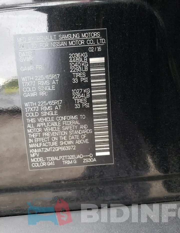 KNMAT2MT2GP663972 Photo# 12
