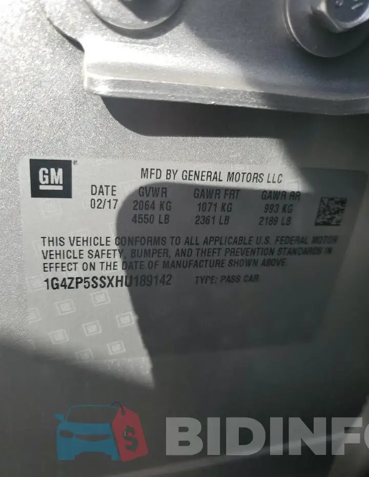 1G4ZP5SSXHU189142 Photo# 12