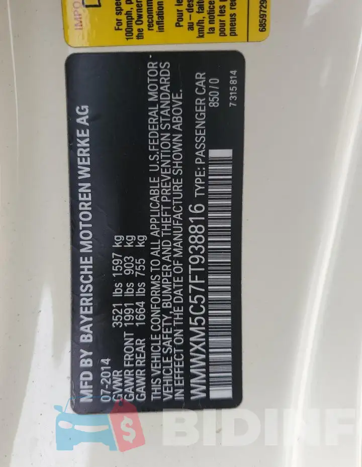 WMWXM5C57FT938816 Photo# 12
