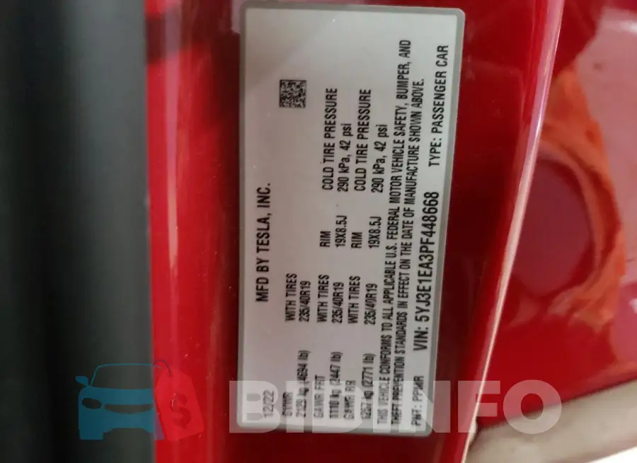5YJ3E1EA3PF448668 Photo# 12