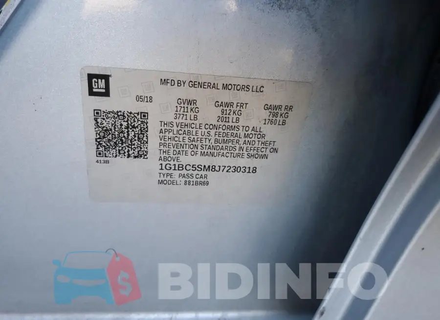 1G1BC5SM8J7230318 Photo# 12
