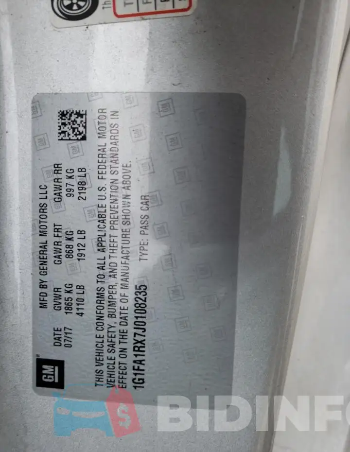 1G1FA1RX7J0108235 Photo# 13