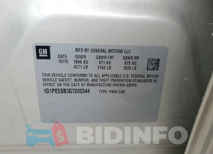 1G1PE5SB3G7200344 Photo# 12