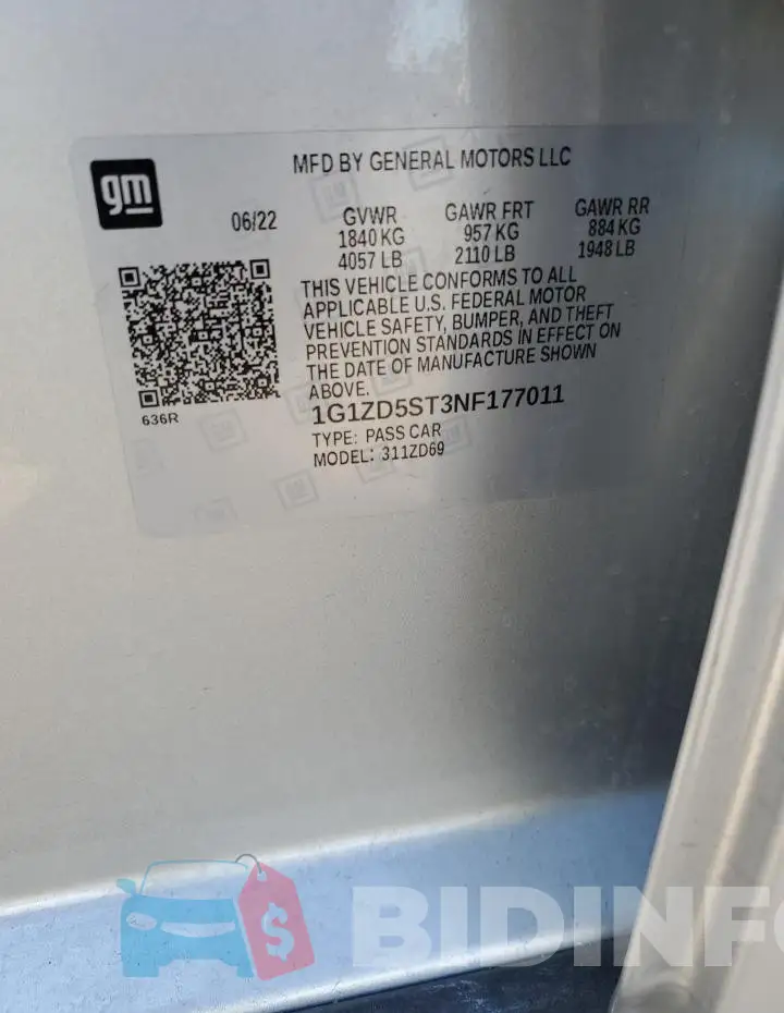 1G1ZD5ST3NF177011 Photo# 13