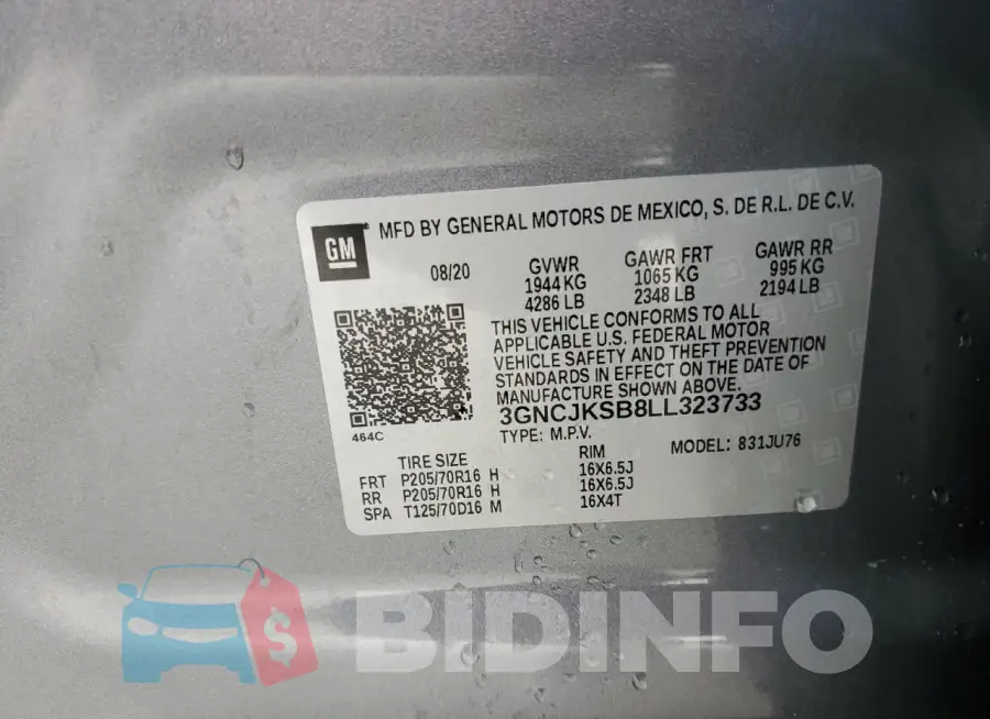 3GNCJKSB8LL323733 Photo# 12