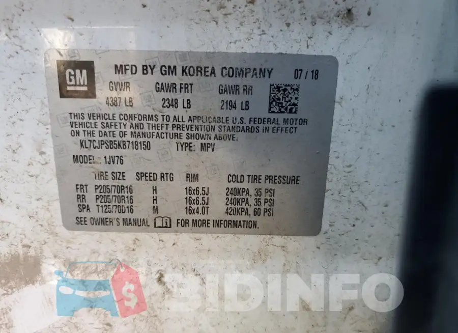 KL7CJPSB5KB718150 Photo# 12