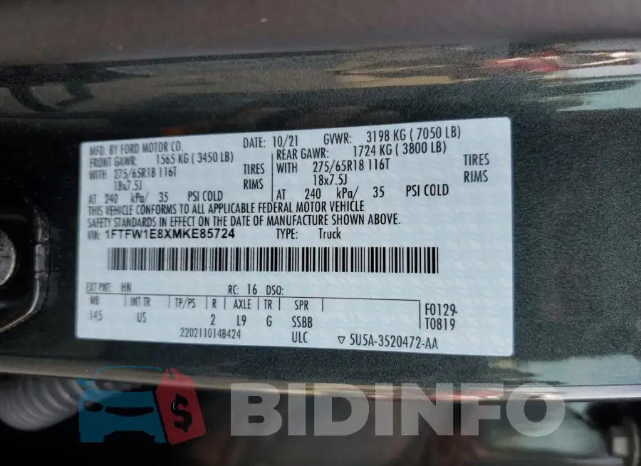 1FTFW1E8XMKE85724 Photo# 13